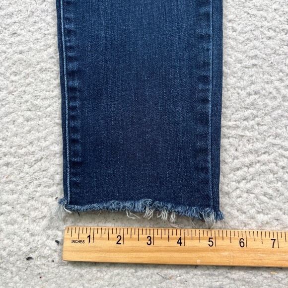 Judy Blue Jeans Womens 5/27 Skinny Fit Mid Rise Raw Hem Dark Wash Denim Blue - Picture 7 of 10